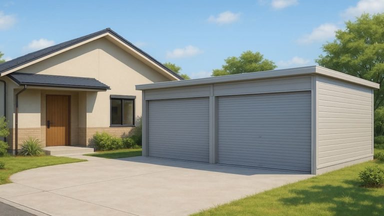 茨城県の住宅に施工された車庫ガレージのイメージ