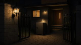 市原市の戸建て外構に施工された宅配ボックスのイメージ