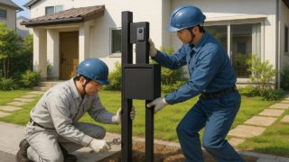 【市原市】門柱の費用感|実際に設置した人の生の声 市原市の戸建て外構に施工された門柱のイメージ