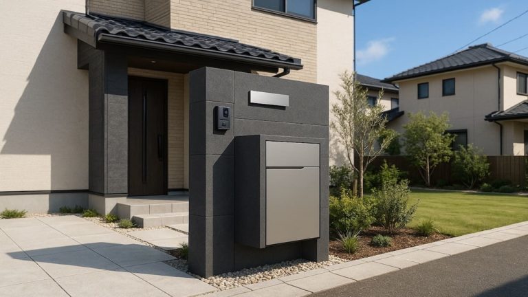 市川市の戸建て外構に施工された宅配ボックスのイメージ