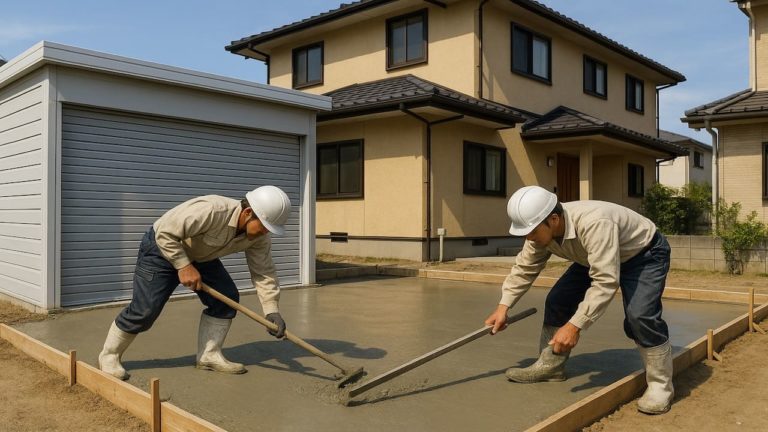 市川市の住宅に施工された車庫ガレージのイメージ