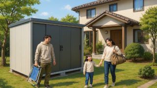 【一宮市】安い×おしゃれな物置設置|費用と業者を徹底比較 一宮市の住宅に施工された屋外用物置イメージ