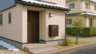 飯田市の戸建て外構に施工された宅配ボックスのイメージ