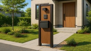 飯田市の戸建て外構に施工された門柱のイメージ