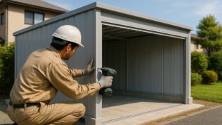 池田市の住宅に施工された車庫ガレージのイメージ