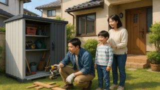 【池田市】物置費用の相場と注意点|よくある失敗を回避する 池田市の住宅に施工された屋外用物置イメージ