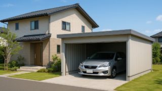 生駒市の住宅に施工された車庫ガレージのイメージ