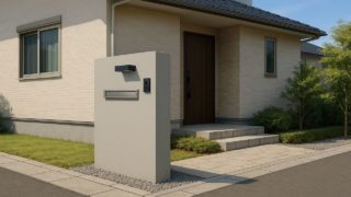 生駒市の戸建て外構に施工された門柱のイメージ