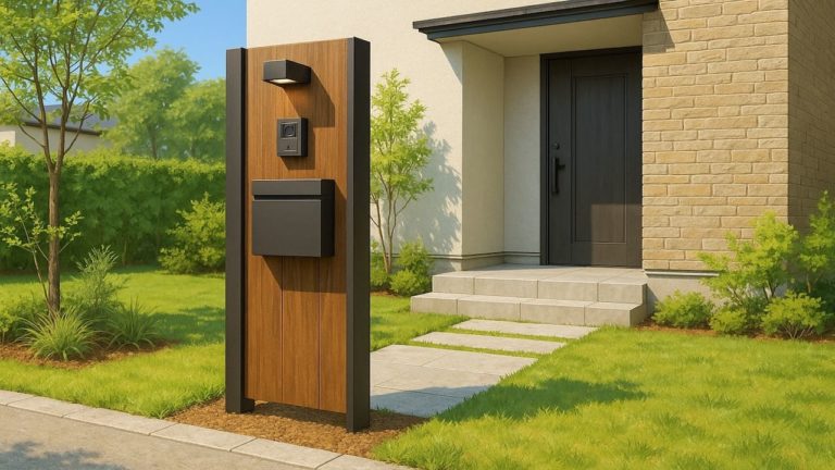 今治市の戸建て外構に施工された門柱のイメージ