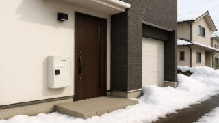 【射水市】宅配ボックスの見積もり相場|雨の日でも快適に受け取る 射水市の戸建て外構に施工された宅配ボックスのイメージ
