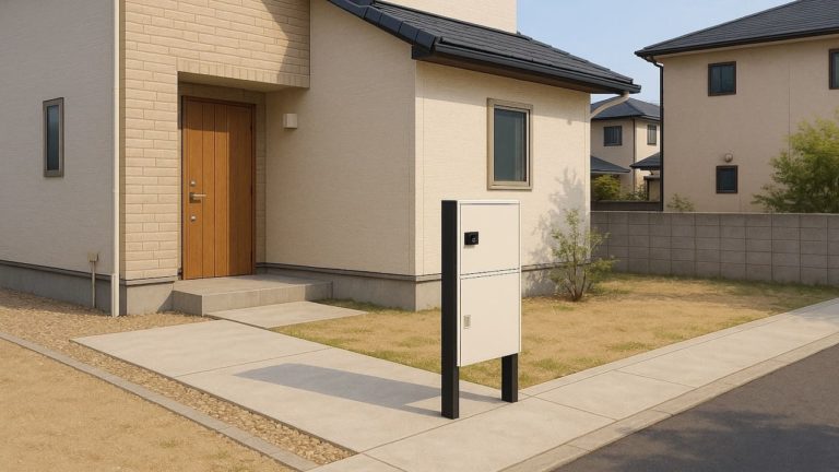 稲沢市の戸建て外構に施工された宅配ボックスのイメージ