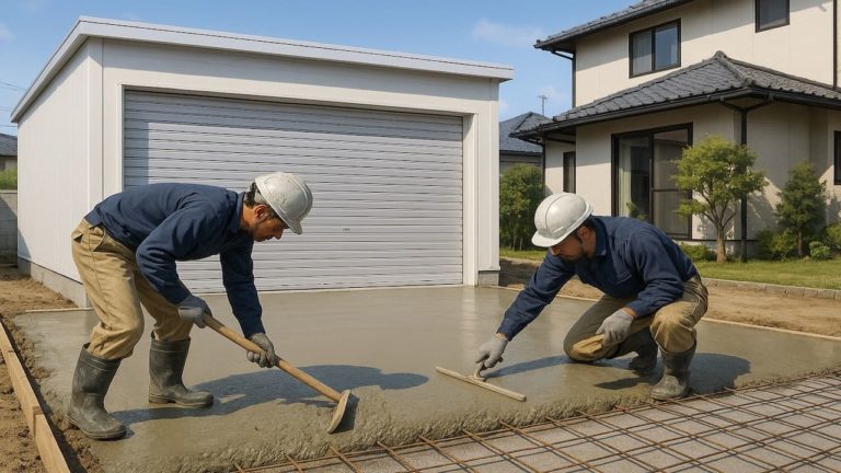 稲沢市の住宅に施工された車庫ガレージのイメージ