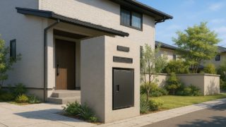 入間市の戸建て外構に施工された宅配ボックスのイメージ