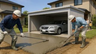 入間市の住宅に施工された車庫ガレージのイメージ