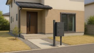 伊勢市の戸建て外構に施工された宅配ボックスのイメージ
