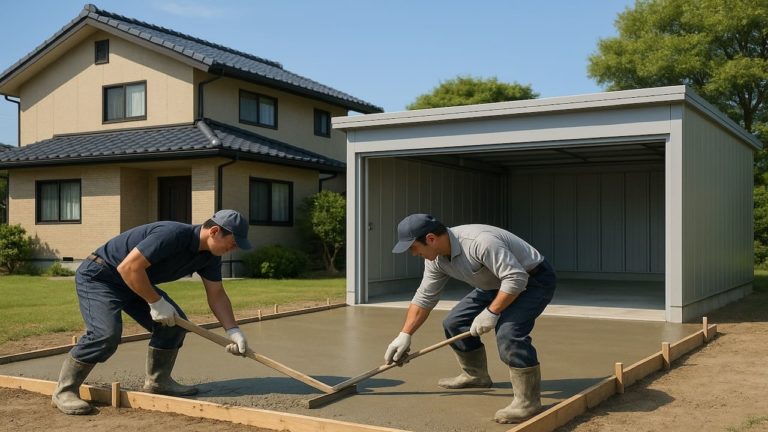 伊勢市の住宅に施工された車庫ガレージのイメージ