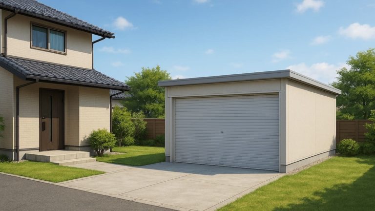 伊勢原市の住宅に施工された車庫ガレージのイメージ
