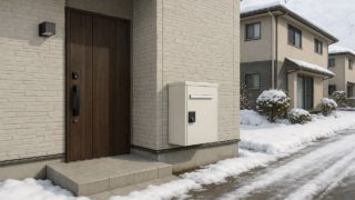 【石川県】宅配ボックスの費用相場|安く設置する方法まとめ 石川県の戸建て外構に施工された宅配ボックスのイメージ