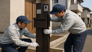 板橋区の戸建て外構に施工された門柱のイメージ