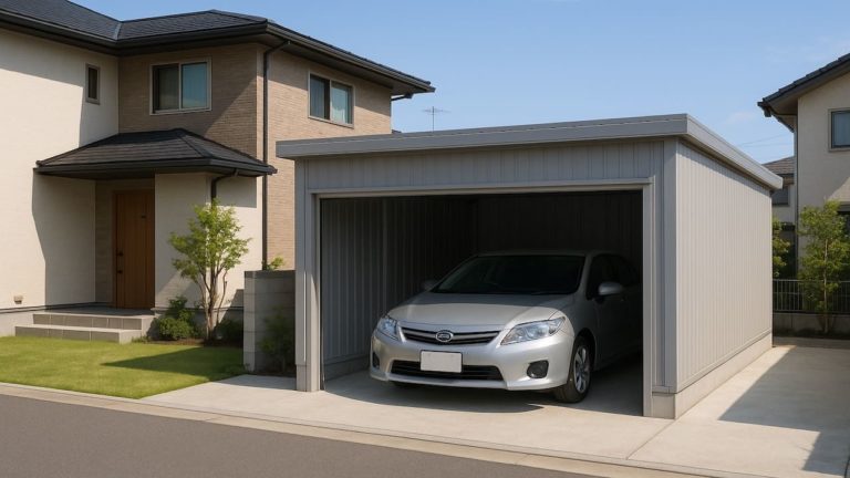 伊丹市の住宅に施工された車庫ガレージのイメージ