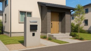 伊丹市の戸建て外構に施工された門柱のイメージ