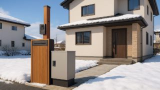 岩手県の戸建て外構に施工された宅配ボックスのイメージ