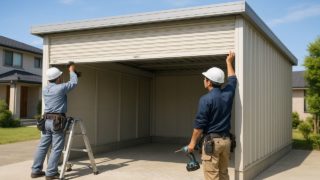 【和泉市】車庫ガレージの費用相場|業者との契約で防ぐポイント 和泉市の住宅に施工された車庫ガレージのイメージ