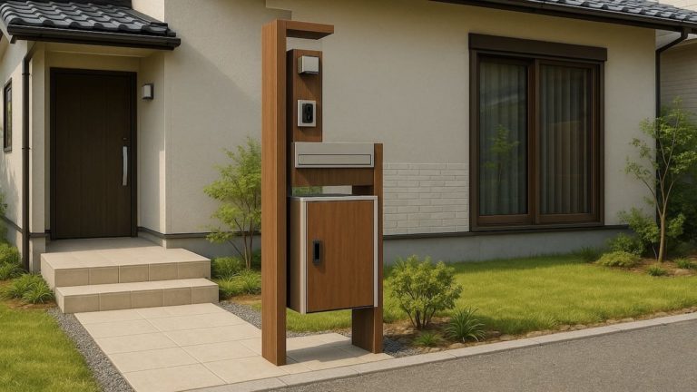 出雲市の戸建て外構に施工された宅配ボックスのイメージ