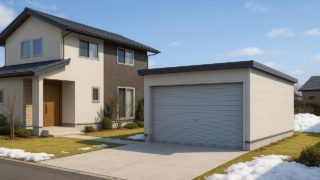 上越市の住宅に施工された車庫ガレージのイメージ