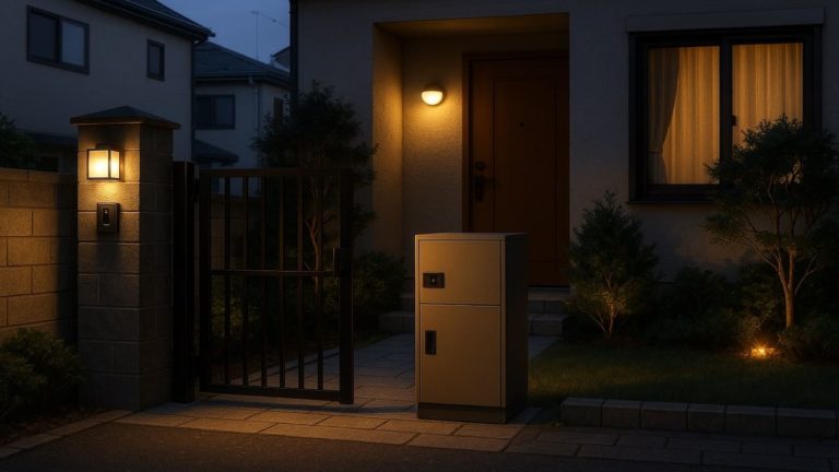 門真市の戸建て外構に施工された宅配ボックスのイメージ