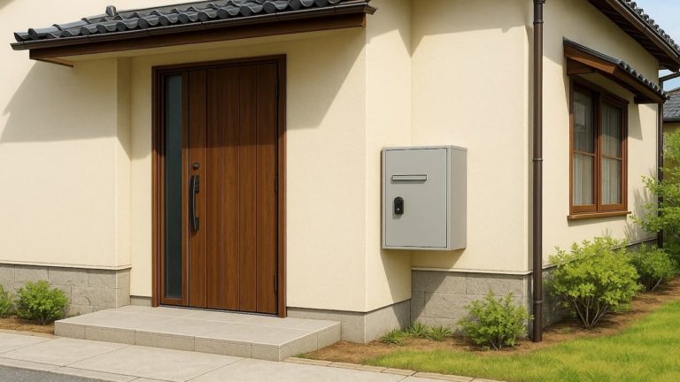 香川県の戸建て外構に施工された宅配ボックスのイメージ