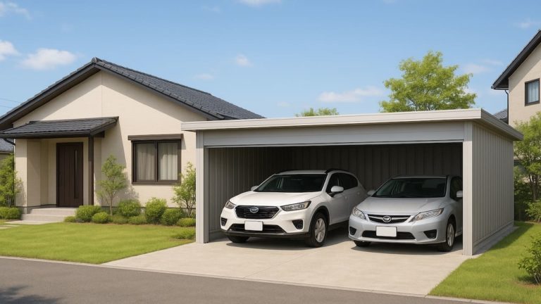 香川県の住宅に施工された車庫ガレージのイメージ