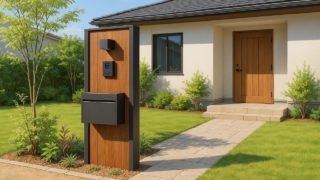 【香川県】門柱の費用相場|配置ミスで後悔しないために 香川県の戸建て外構に施工された門柱のイメージ