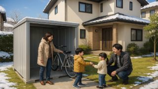 各務原市の住宅に施工された屋外用物置イメージ