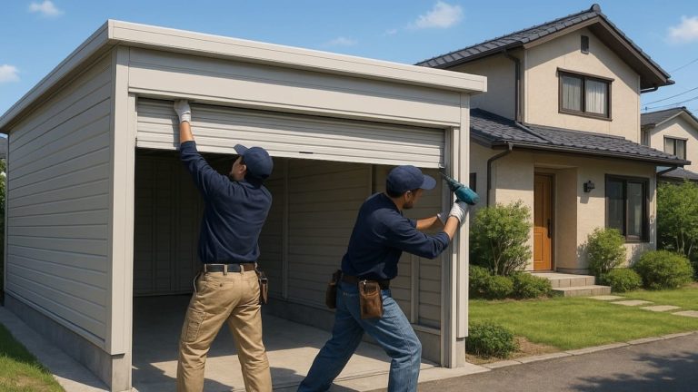 鎌ヶ谷市の住宅に施工された車庫ガレージのイメージ