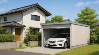 鎌倉市の住宅に施工された車庫ガレージのイメージ