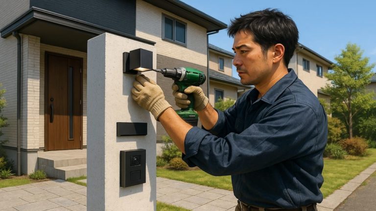 神奈川県の戸建て外構に施工された門柱のイメージ