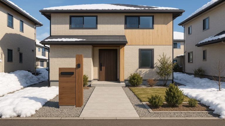 金沢市の戸建て外構に施工された玄関アプローチのイメージ