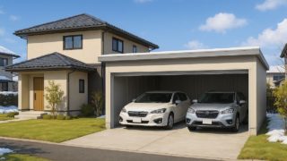 金沢市の住宅に施工された車庫ガレージのイメージ