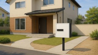 鹿屋市の戸建て外構に施工された宅配ボックスのイメージ