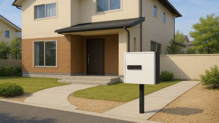 鹿屋市の戸建て外構に施工された宅配ボックスのイメージ