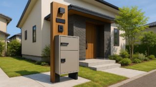 関西地方の戸建て外構に施工された宅配ボックスのイメージ
