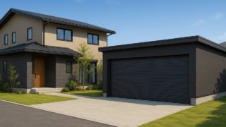 【鹿沼市】車庫ガレージの費用を抑える設計|高さ・幅・奥行の考え方 鹿沼市の住宅に施工された車庫ガレージのイメージ