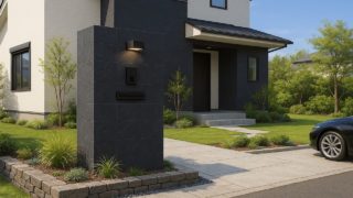 【鹿沼市】門柱の費用ライン|良い施工業者を見抜く3つの視点 鹿沼市の戸建て外構に施工された門柱のイメージ