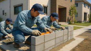 刈谷市の戸建て外構に施工された門柱のイメージ