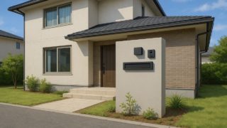 橿原市の戸建て外構に施工された門柱のイメージ