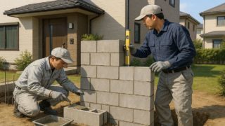 【柏市】門柱の費用相場|信頼できる業者を選ぶ基準 柏市の戸建て外構に施工された門柱のイメージ