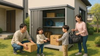 【春日市】物置工事はいくら?後悔しないための基礎知識 春日市の住宅に施工された屋外用物置イメージ