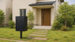 春日井市の戸建て外構に施工された宅配ボックスのイメージ
