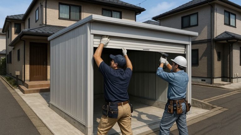 葛飾区の住宅に施工された車庫ガレージのイメージ